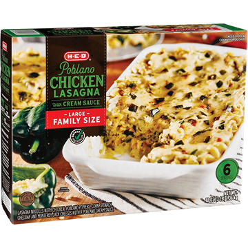 H-E-B Poblano Chicken & Cream Sauce Lasagna - Large Family Size, 48 oz