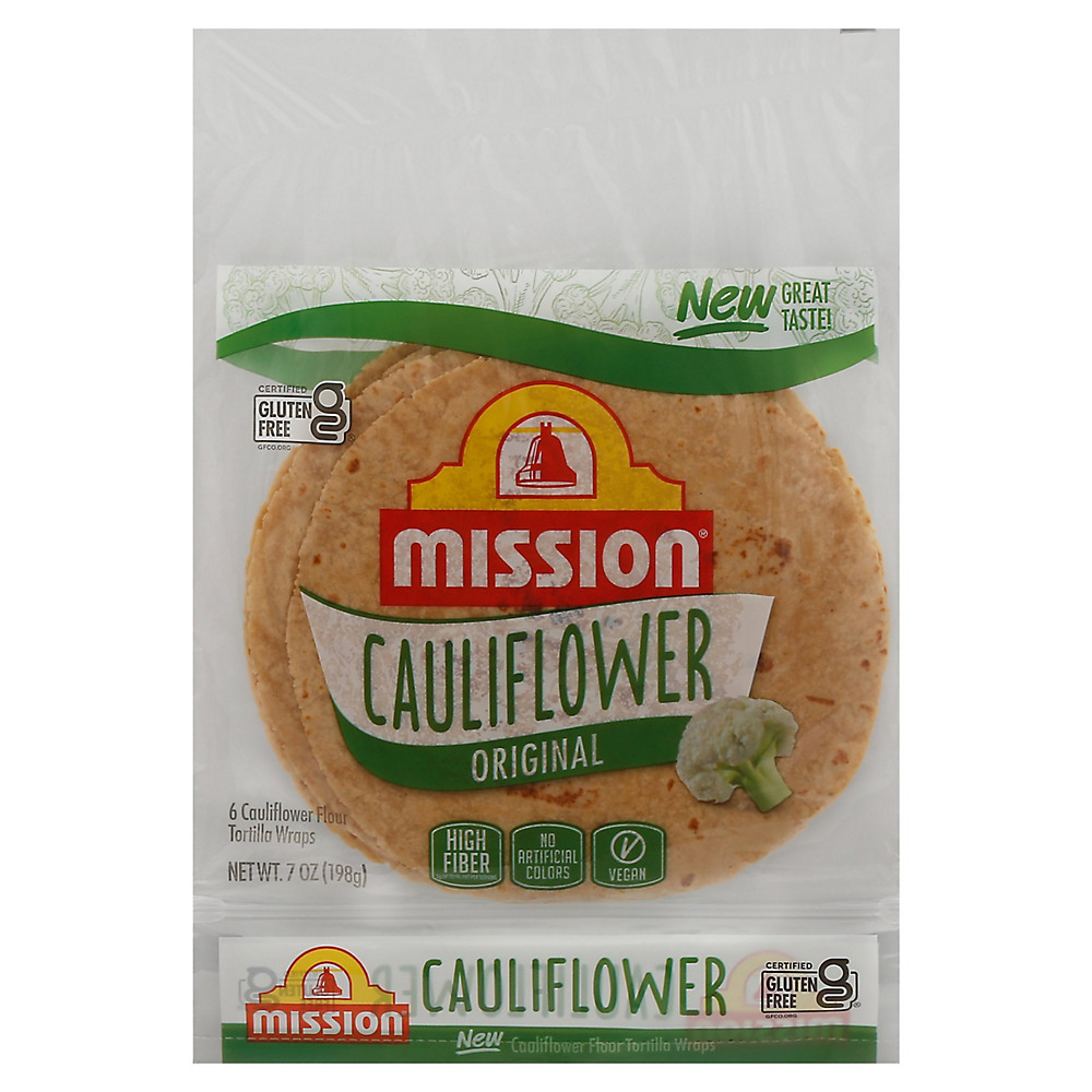 Calories in Mission Original Cauliflower Tortilla Wraps, 6 ct
