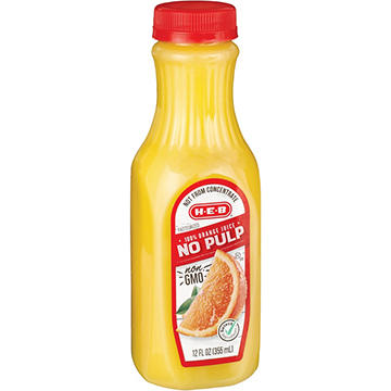 H-E-B 100% Orange Juice - No Pulp, 12 oz
