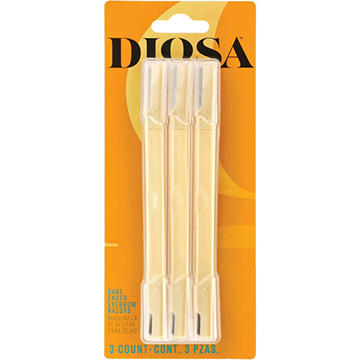 Diosa Dual Ended Eyebrow Razors, 3 ct