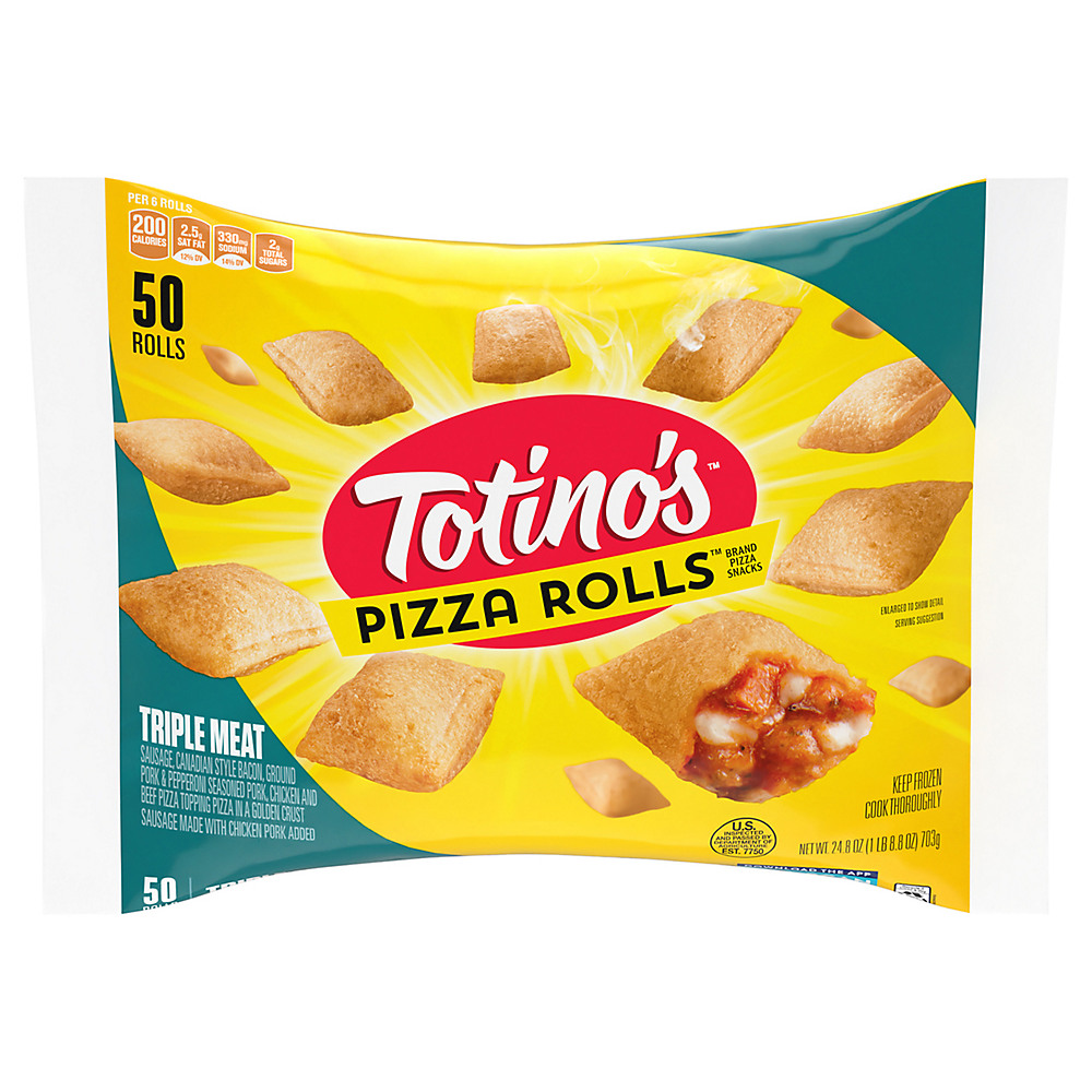 Calories in Totino's Triple Meat Pizza Rolls, 50 ct