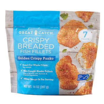 Great Catch Frozen Golden Panko Crispy Breaded Pollock Fish Fillets, 14 oz