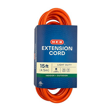 H-E-B Indoor & Outdoor Extension Cord, 15'