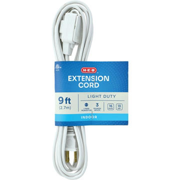 H-E-B Indoor Extension Cord - White, 9'