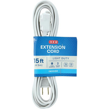 H-E-B Indoor Extension Cord - White, 15'