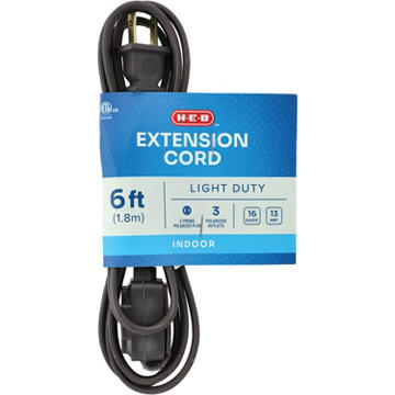 H-E-B Indoor Extension Cord - Brown, 6'