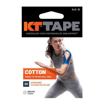 KT Tape Elastic Athletic Tape Strips - Blue, 20 ct