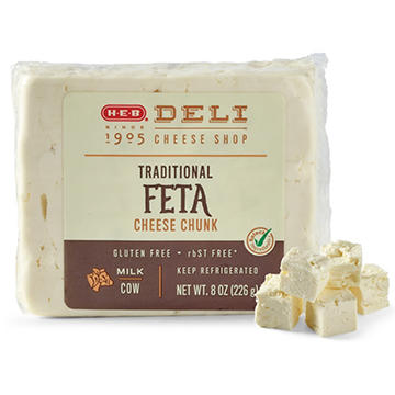 H-E-B Deli Traditional Feta Cheese Chunk, 8 oz