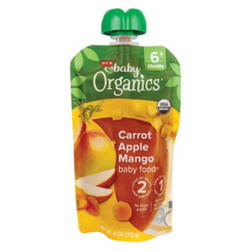 H-E-B Baby Organics Food Pouch – Carrot Apple Mango, 4 oz