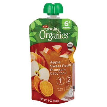 H-E-B Baby Organics Food Pouch – Apple Sweet Potato Pumpkin, 4 oz