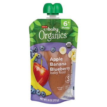 H-E-B Baby Organics Food Pouch – Apple Banana Blueberry, 4 oz