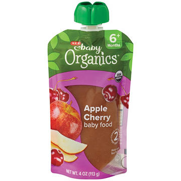 H-E-B Baby Organics Food Pouch – Apple Cherry, 4 oz