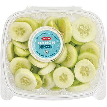 H-E-B Fresh Cut Cucumber Slices & Buttermilk Ranch - Large, Avg. 1.3 lbs