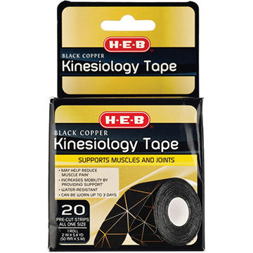 H-E-B Kinesiology Tape Black Copper, 20 ct