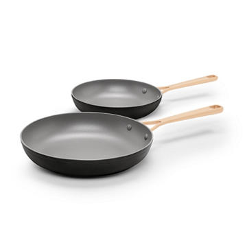 Kitchen & Table by H-E-B Non-Stick Fry Pans - Classic Black, 2 pk