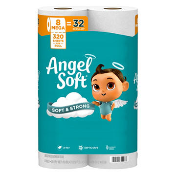 Angel Soft Toilet Paper, 8 Mega Rolls