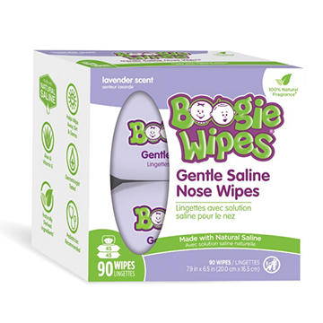 Boogie Wipes Gentle Saline Nose Wipes - Lavender, 90 ct