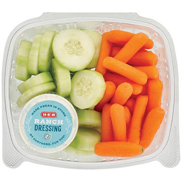 H-E-B Fresh Cucumber Slices, Carrots & Buttermilk Ranch - Large, Avg. 1.28 lbs