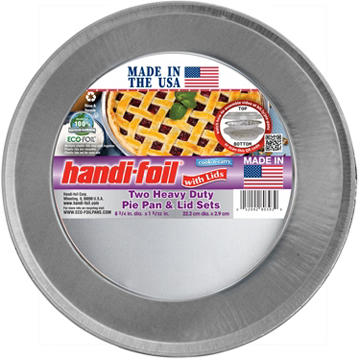 Handi-Foil Heavy Duty Pie Pans & Lids, 2 pk, 8.75"