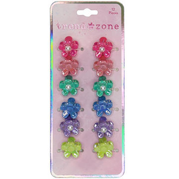 Trend Zone Mini Flower Claw Hair Clips, 12 ct