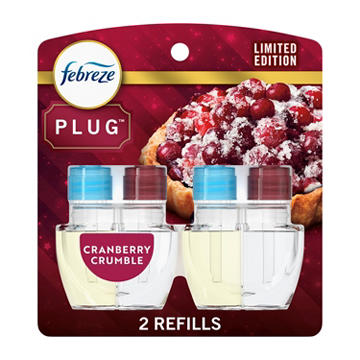 Febreze Odor-Fighting Fade Defy PLUG Air Freshener Oil Refill - Cranberry Crumble, 2 ct