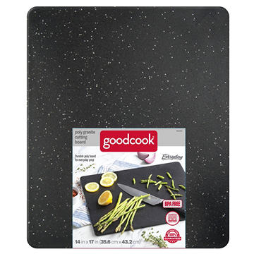 GoodCook Everyday Poly Granite Cutting Board - Black, 14" x 17"