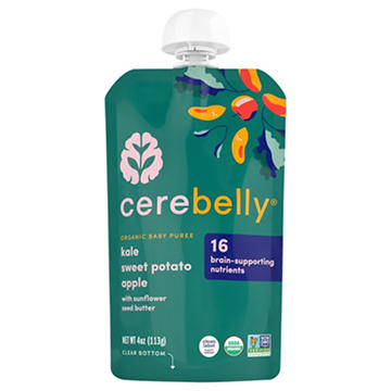 Cerebelly Organic Baby Puree Pouch - Kale Sweet Potato & Apple, 4 oz