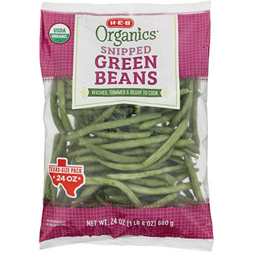 H-E-B Organics Fresh Snipped Green Beans - Texas-Size Pack, 24 oz