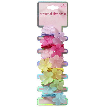 Trend Zone Flower Hairties, 6 ct