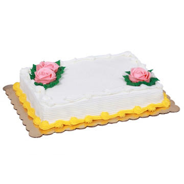 Baker Maid Floral Buttercream White Cake, 1/4 Sheet