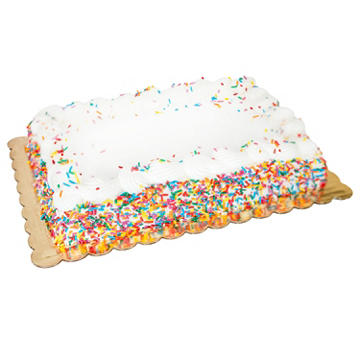 Baker Maid Buttercream Sprinkle Celebration Chocolate Cake, 1/4 Sheet
