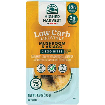 Higher Harvest by H-E-B Low-Carb Lifestyle Egg Bites – Mushroom & Asiago Cheese, 2 ct