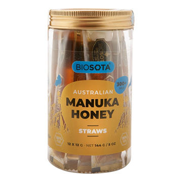 Biosota Organics Manuka Honey Straws MGO300, 12 ct