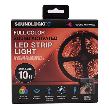 Sound Logic XT Sound Activated LED Strip Light, 10'