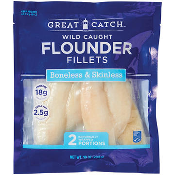 Great Catch Frozen Wild Caught Alaskan Flounder Fillets, 10 oz