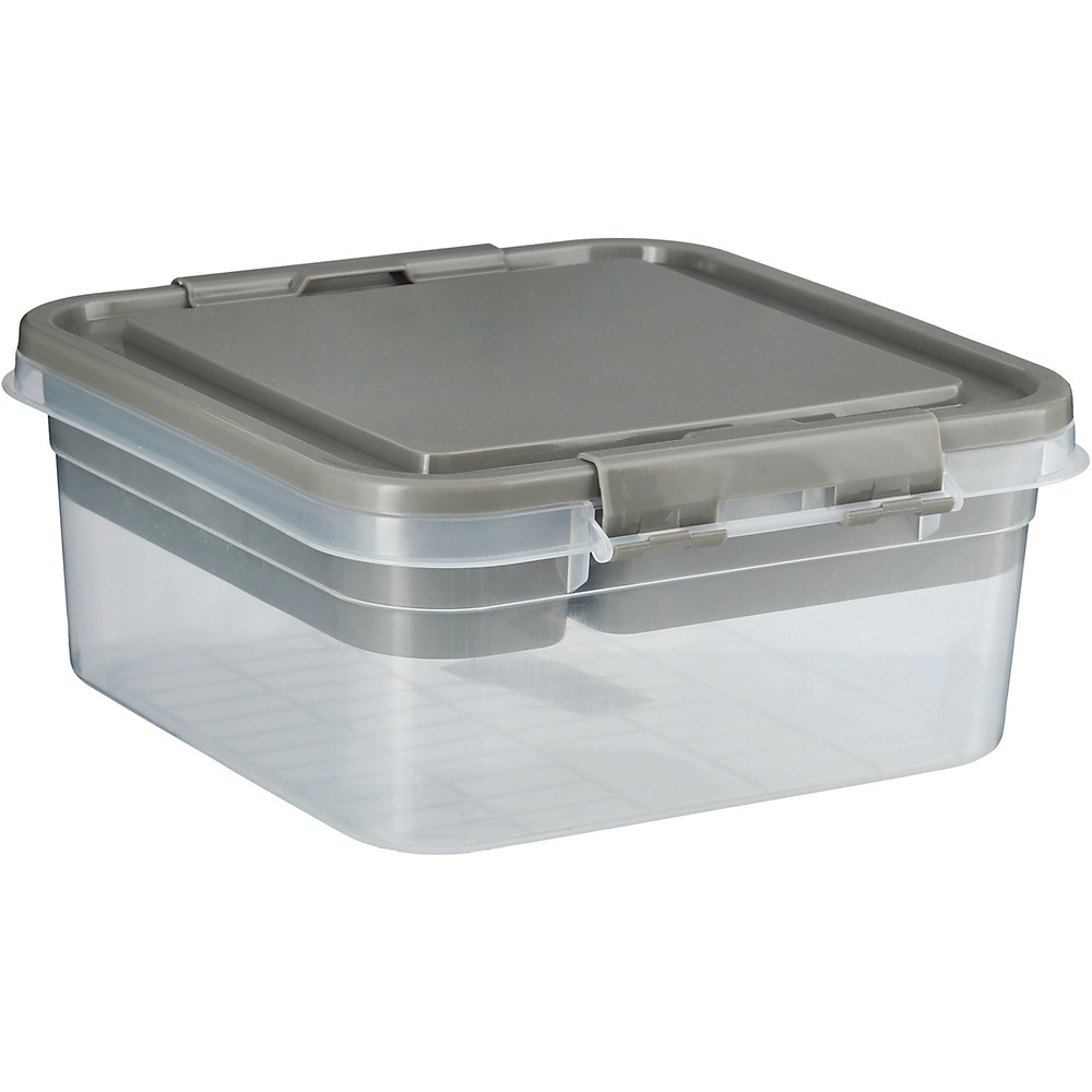 Sterilite 20 Gallon Plastic Storage Container Box Cement Gray/Blue