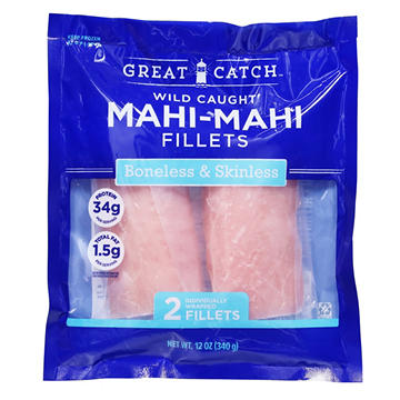 Great Catch Frozen Wild Caught Boneless Mahi-Mahi Fillets, 12 oz