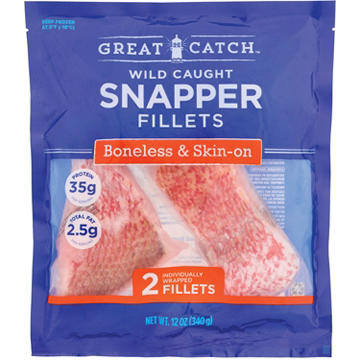 Great Catch Frozen Wild Caught Snapper Fillets, 12 oz