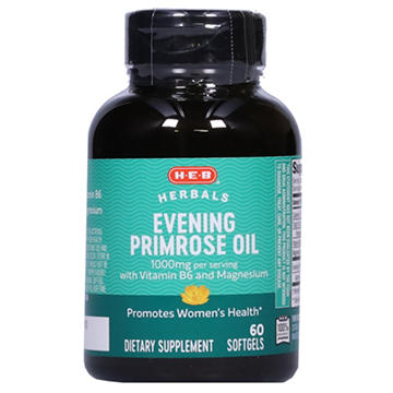 H-E-B Herbals Evening Primrose Oil + Magnesium Softgels, 60 ct