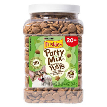 Friskies Purina Natural Cat Treats Party Mix Natural Yums - Catnip Flavor, 20 oz