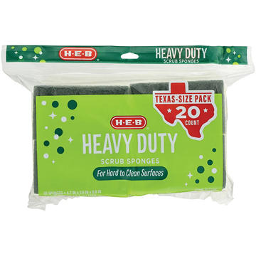 H-E-B Heavy Duty Scrub Sponges - Texas-Size Pack, 20 ct