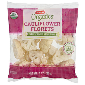 H-E-B Organics Fresh Steamable Cauliflower Florets, 8 oz
