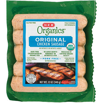H-E-B Organics Chicken Sausage Links - Original, 5 ct