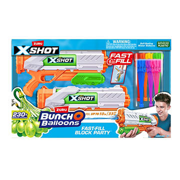Zuru XSHOT Fast-Fill Block Party & Bunch O Balloons