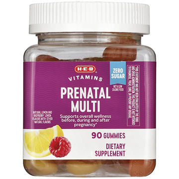 H-E-B Vitamins Zero Sugar Prenatal Gummies, 90 ct