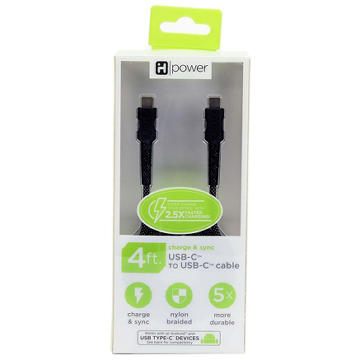 iHome USB-C to USB-C Charging Cable - Black, 3'