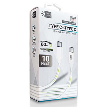 Case Logic USB-C to USB-C Charging Cable - White, 10'