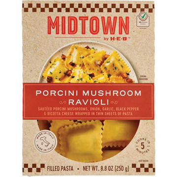 Midtown by H-E-B Frozen Porcini Mushroom Ravioli Filled Pasta, 8.8 oz