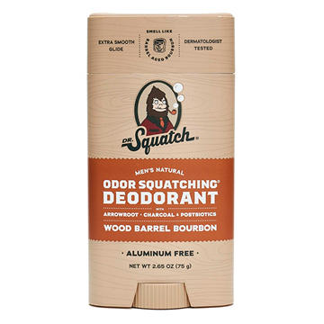 Dr. Squatch Men's Natural Odor Squatching Deodorant - Wood Barrel Bourbon , 2.65 oz