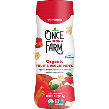 Once Upon a Farm Organic Fruit & Veggie Puffs - Apple, Sweet Potato & Coconut, 1.5 oz